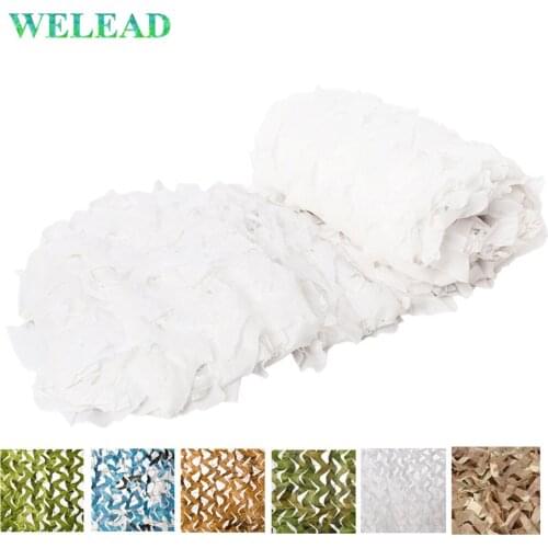 WELEAD 1.5x8 Reinforced Camouflage Net White Military Army Hunting Outdoor Awning Garden Voile Sun Shelter Shade Pergola Gazebo