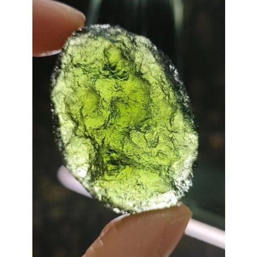 Green Moldavite Czech Meteorite Impact Glass Natural Rough Stone Crystal Energy Stone 1pc
