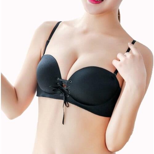 Small push up strap rope b female bra wireless LB seamless sexy underwear party dress t shirt bra for women finger sharpe bra