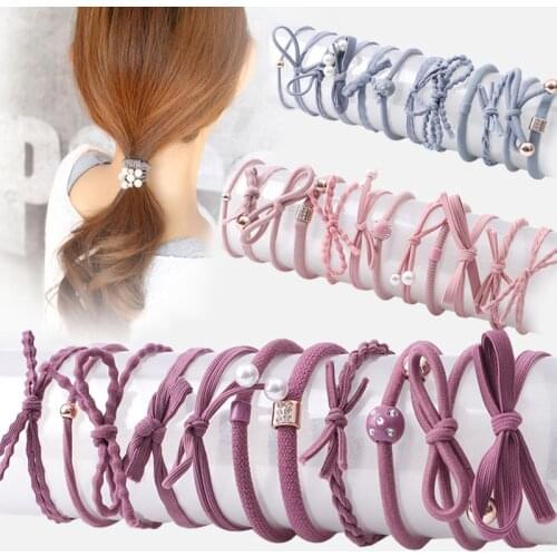 1 Set Simple High Elasticity Scrunchie Women Girls Elastic Hair Rubber Bands Accessories For Women Tie Hair Ring Rope Headwear