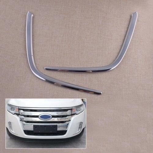 1 Pair Silver ABS Chrome Car Front Fog Trim Bumper Light Cover Protector Fit for Ford Edge 2011 2012 2013 2014
