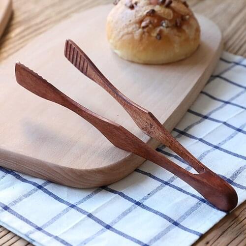 1pc Wooden Food Clip Baking Special Bread Clip Bamboo Food Tong Kitchen Tool Anti Scalding Barbecue Cake Clip Utensil