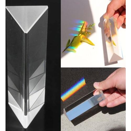1pcs Optical Glass Right Angle Reflecting Triangular Prism For Teaching Light Spectrum Rainbow prism