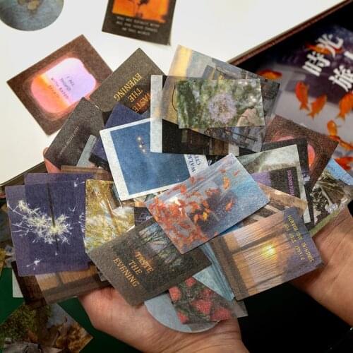 100 pcs Time Memory Decorative Sticker Books Scrapbooking DIY Note flower Sticker Flakes Stationary Accessories Art Supplie
