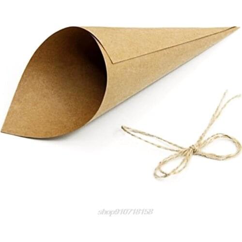 100pcs Creative Vintage kraft Paper cylinder Confetti Cones Petal Candy Holder Wedding Party Supplies Decor M06 21 Dropship