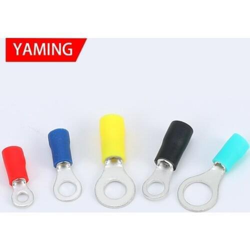 1000pcs Splice RV1.25-3/3.5M/4/5/6S/8/10/12 Circular Cold-pressed Wiring Connector Pre-insulated Ring Wire Terminal