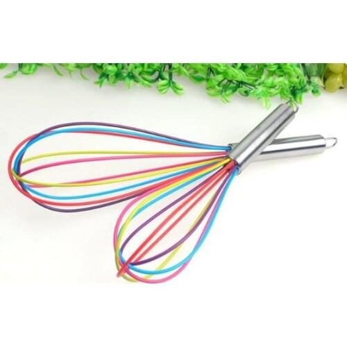 200pcs Kitchen Utensils Egg Frother Milk Beater Blender Colorful Silicone Balloon Wire Stainless Steel Whisk lin3818