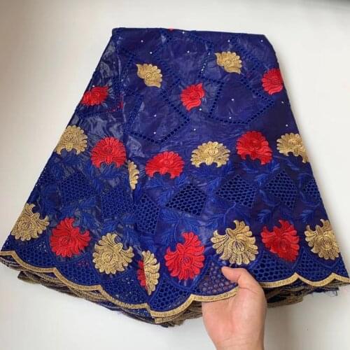 2021 New African Cotton Lace Fabric High Quality Nigerian French Swiss voile Bazin Riche Fabrics 5 Yards Apply To Party A1264