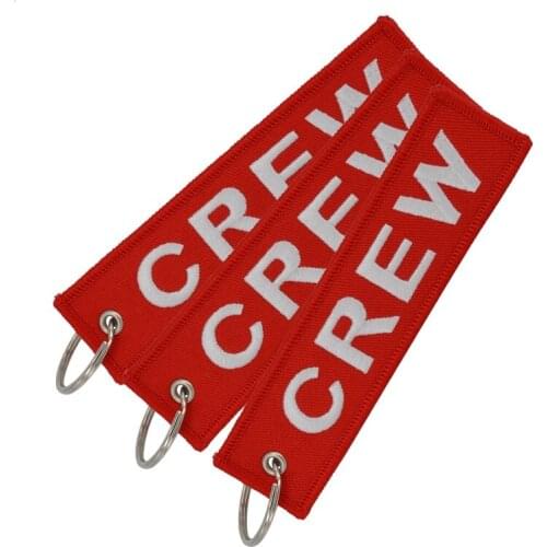 3pcs Emboidery Crew keychains for motorcycles and cars Gifts customize key chain keyring Key lugguage tags Fashion sleutelhanger
