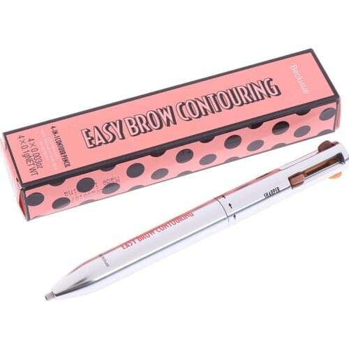4 In 1 Eyebrow Pencil Cosmetic Tool Easy Color Brow Pencil Waterproof Long Lasting Women Makeup Eyebrow Pen Drawing Eye