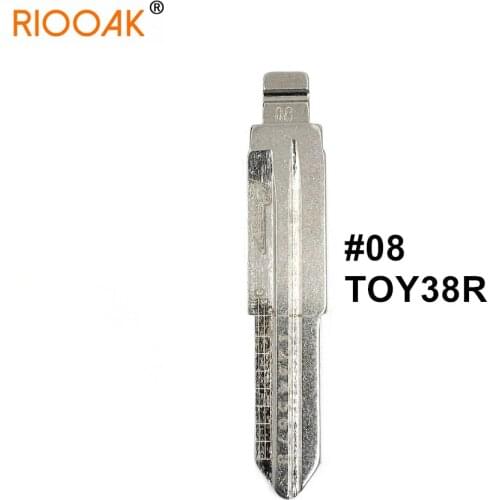 5pcs TOY38R #08 2 in 1 Lishi Key Blade Uncut Metal Shearing Teeth Blank Engraved Line Blade for Hafei Xiali Daewoo Zhongtai
