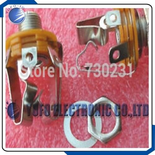 Free Shipping One Lot 12,1/4" Stereo TRS Guitar Pickup Pedal Solder PCB Jack