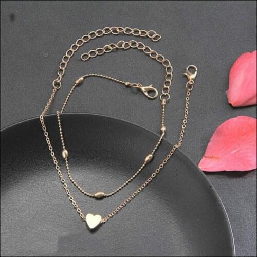 Heart Female Anklets Barefoot Crochet Sandals Foot Jewelry Leg New Anklets On Foot Ankle Bracelets For Women Leg Chain vintage