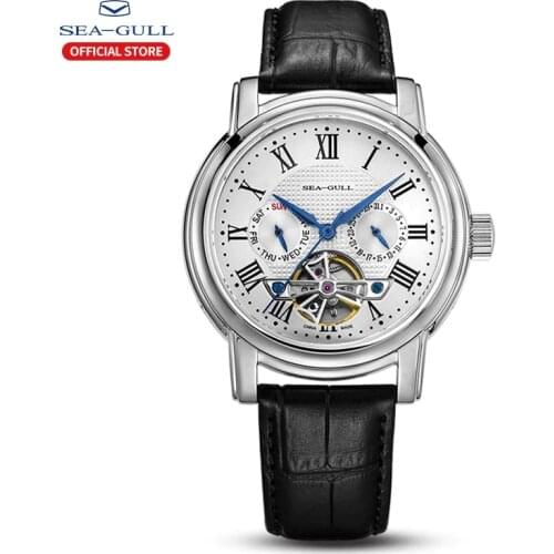 Seagull Mens Luxury Automatic Mechanical Watch Business Casual Weekly Calendar Display Luxury Sapphire Waterproof Watch Clock