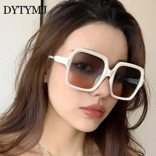 DYTYMJ Luxury Retro Sunglasses Women Square Oversized Sunglasses for Women/Men Gradient Mirror Sun Glasses Vintage Oculos De Sol
