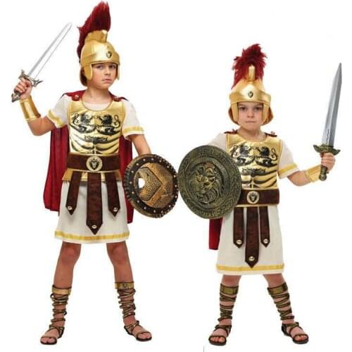 Halloween Easter Party Kids Children Ancient Roman Greece Greek Warrior Soldier Gladiator Costume Costumes for Boy Boys
