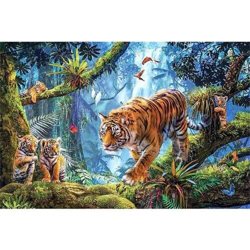 2020 Animals Full Drill Square Diamond Painting Mosaic Tiger New 5D Diamond Embroidery art Cross Stitch Home Decoration Painting