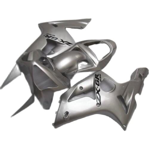 Silver Lowest Price Injection Molding Bodyworks for Kawasaki Ninja ZX6R fairing kit 2003 2004 fairing set zx6r 03 04 GV14