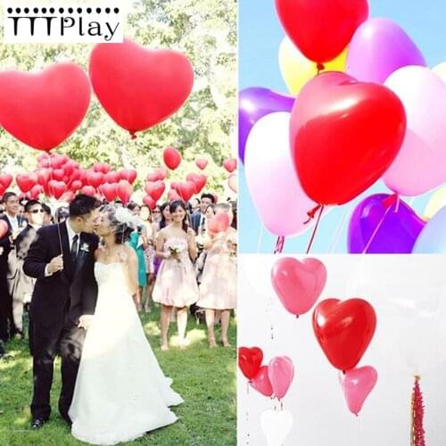 10pcs/lot Thick 1.5g Pink Love Heart Pearl Latex Balloons Inflatable Wedding Party Decoration Air Balls Birthday Party Supplies