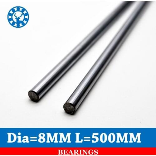 2pcs/lot Cnc Linear Shaft Chrome OD 8mm L 500mm WCS Round Steel Rod Bar Cylinder Linear Rail 3d printer rod