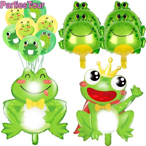 Frog Party Decor Air Balloon Green Balloon Kit Walking Frog Foil Balloons for Kids Birthday Insect Animal Themed Party Supplies