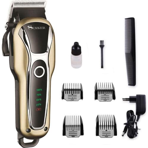 Hair Clipper for Men Cordless Beard Trimmer Professional Hair Cutting Kit Barber Clipper with 4 Guide Combs Rechargeable
