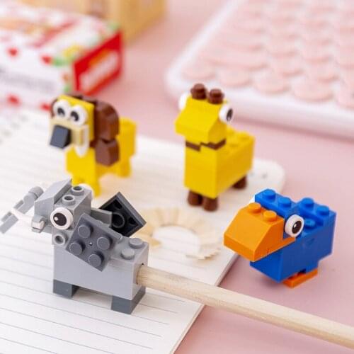 Cartoon Villain DIY Assembly Sharpener Pencil Sharpener Building Blocks Assembled Manual Pen Knife Puzzle Jigsaw Pencil Cutter