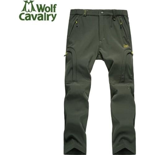 Softshell Breathable Camping Hiking Pants Climbing Pants Outdoor Pants Trousers With Fleece Keep warm Waterproof Combat Trousers