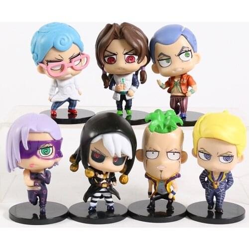 JoJos Bizarre Adventure Golden Wind Risotto Nero Formaggio Illuso Prosciutto PVC Figures Toys 7pcs/set