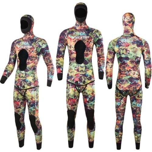 New Camouflage 3MM Quick-drying Fish Hunting Suit Freediving Wetsuit Korea Rubber Warm Split Diving Swimwear For Men