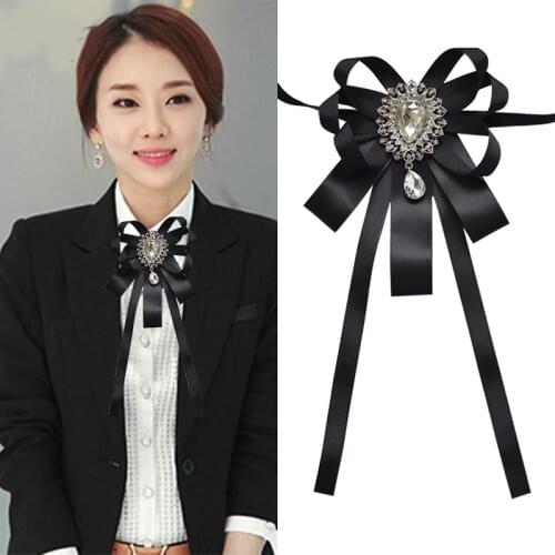 New Style Rhinestone Bow Tie Womens Daily Banquet College Style Shirt Collar Flower Fashion Handmade Jewelry