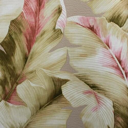 Beibehang Southeast Nordic style bedroom 3D stereoscopic banana leaf wallpaper the living room TV backdrop large leaf wallpaper