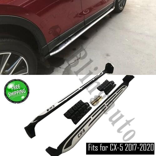 Fits for M azda CX-5 CX5 2017-2020 2Pcs left right running board side steps nerf bar car pedal side stairs
