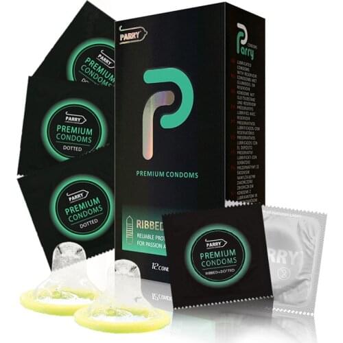PARRY CONDOMS 12PCS A Condom With Protruding Spike-like Particles And Protruding Thread-like Stripes On The Surface