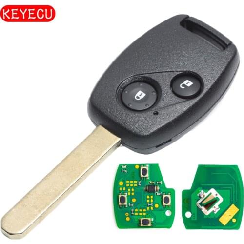 Keyecu Remote Key Fob 2 Button 433MHz ID46 Chip for Honda Accord Civic 2005-2007