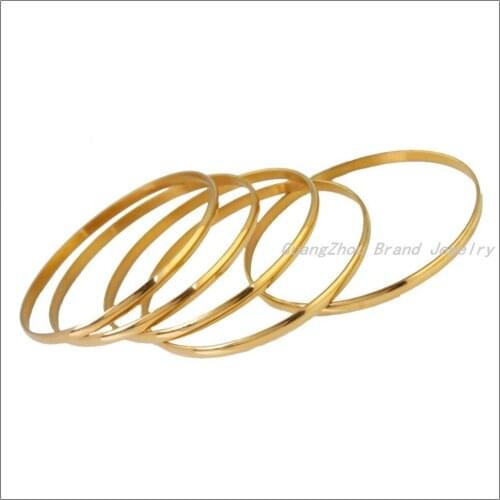 Discount Sale Fashion Style Womens Jewelry, New 5pcs/Sets 316L Stainless Steel Gold Bangles Bracelets For Women&Girl