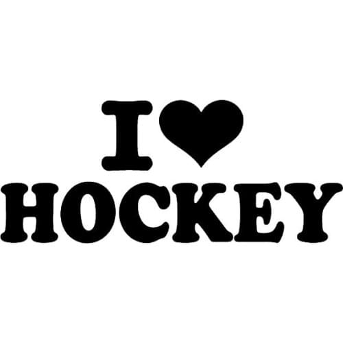 Lifelike Car Sticker Vinyl I Love Hockey Car Window Accessories Cover Scratches PVC 15cm X 6cm