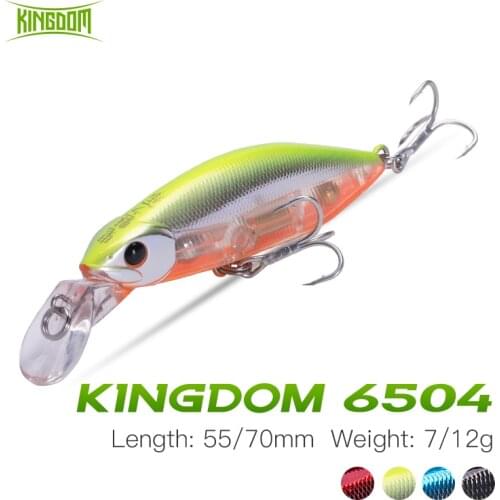Kingdom Minnow Fishing Lure 55mm 7g/70mm 12g Vibrate Sinking Hard Jerkbait Fishing Wobblers For Seabass Perch Carp Pike Trout