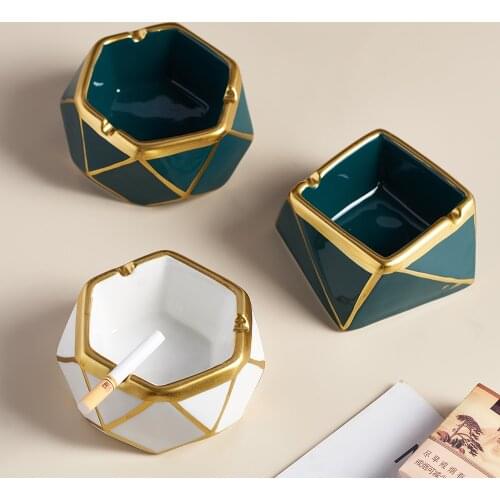 Nordic modern Ashtray Creative Anti Fly Ash Household Large Capacity Simplicity ceramics Ashtray Home Decor Gift for Boyfriend