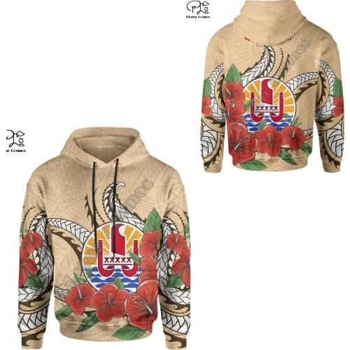 NewFashion French Polynesia Art Tahiti Country Flag Tribal Culture Retro Tracksuit 3DPrint Men/Women Autumn Colorful Hoodies B24