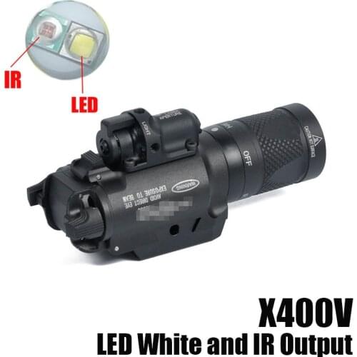Tactical SF X400V LED White Light and IR Output X400V-IR Weapon Light With Red Laser Black