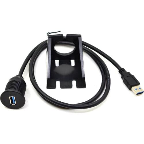 USB 3.0 Panel Flush Mount Extension Cable With Buckle for Car Truck Boat Motorcycle Dashboard 1M 3FT