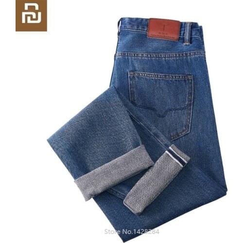 Youpin Mens Fashion Jeans Business Casual Stretch Slim Jeans Classic Trousers comfortable jeans Pants Male
