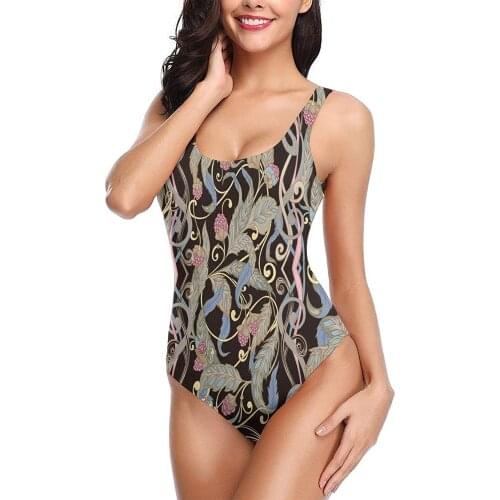 Womens One-Piece Bathing Suits Sexy Padded Sporty Swimsuits Teen Teen Girls Seamless Flowers And Raspberries