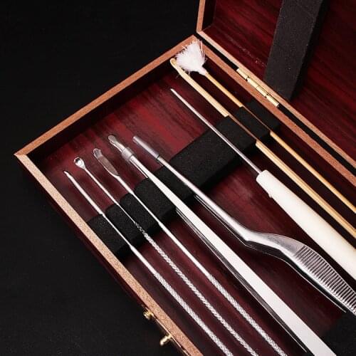 1Set 8Pcs Ear Cleaner Tool Ear Pick Cleaning Ear Wax Remover Tools Earpick Cleaner Curette Kit For Health Care With Box