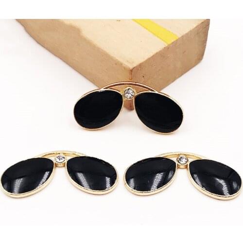 10pcs/set DIY Car Bulldog Sunglasses Jewelry Accessories Bear Dog Social Duck Black Glasses Alloy Sewing Decor Accessories