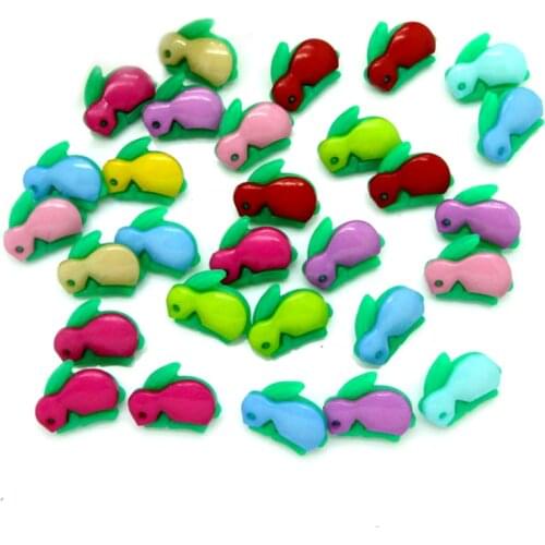100Pcs Mixed Rabbit Acrylic Sewing Buttons For Clothing Flatback Cabochon Scrapbooking Crafts Bouton Decoration Diy Accessories