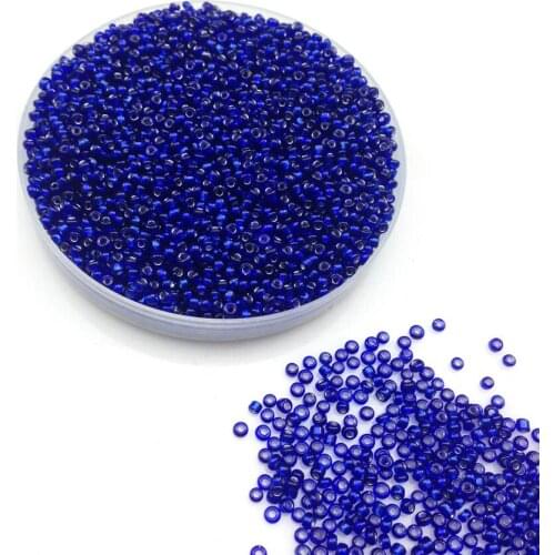 16g 1000pcs 2mm 12/0 Royal Blue Silver Lined Round Loose Spacer Beads Cezch Glass Seed Beads Jewelry Making DIY Garment Bead