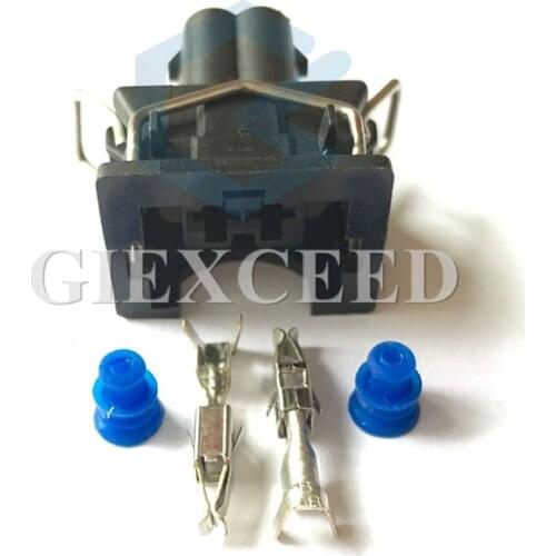 2 Sets 2 Pin 829441-1 037 906 240 Female Automotive Socket EV1 Fuel Injector Nozzle Waterproof Connector