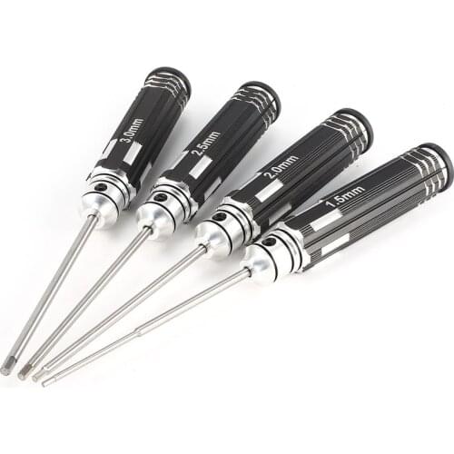 4pcs Hex Screwdriver Set 1.5 2.0 2.5 3.0mm White Steel Tools Kit For RC HSP Car